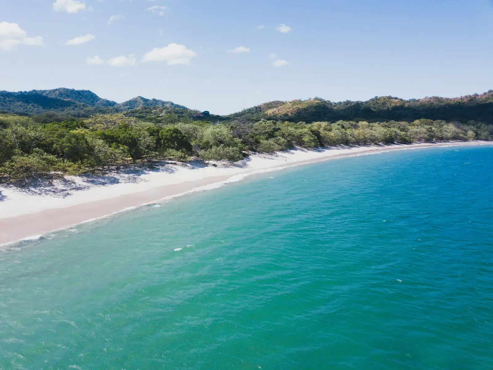 Aerial view of the Pacific coastline at Playa Conchal in Guanacaste