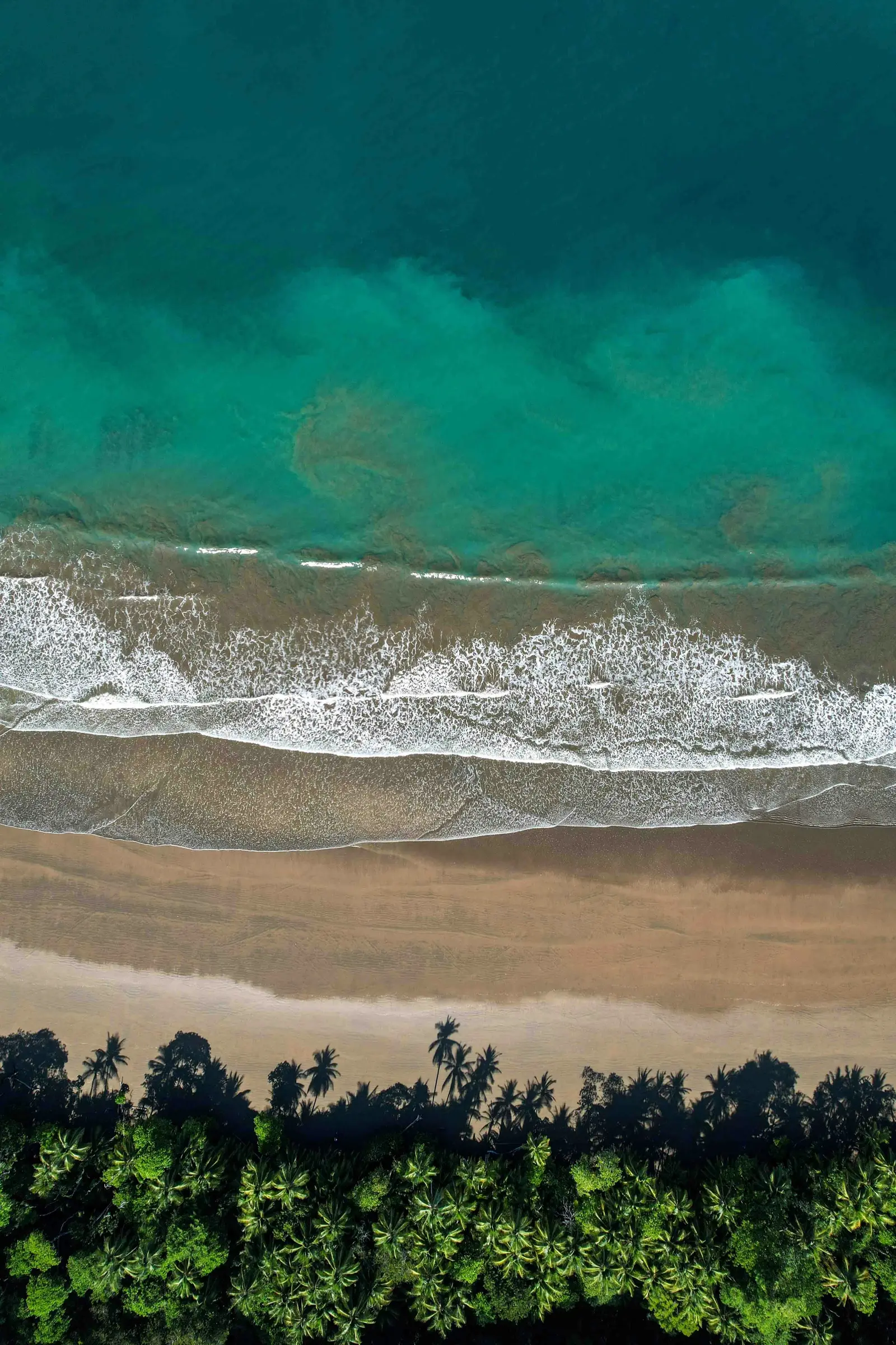 Aerial view of the Whale Tail beach formation at Uvita, Costa Rica